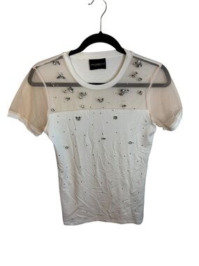 Atos Lombardini Mesh Jeweled Tee